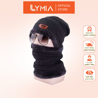 Set khăn ống + mũ len lót lông nam nữ siêu ấm mùa đông