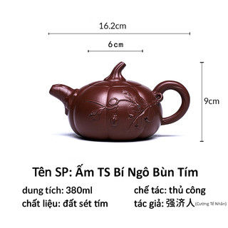 Ấm trà Tử Sa Bí Ngô Bùn Tím