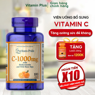Viên uống tăng sức đề kháng làm đẹp da Puritan's Pride Vitamin C 1000mg 100v vitamin plus