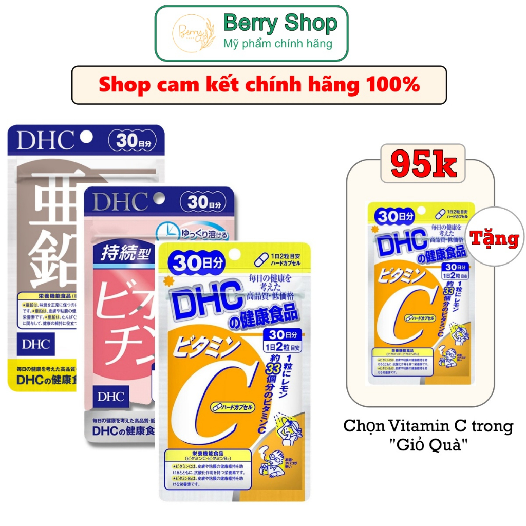 [Mua 1 Tặng 1] Viên Uống DHC Bổ Sung Vitamin Nhật Bản 30 ngày Vitamin C,B,E,Biotin, Rau Củ, Kẽm tặng thìa nhựa