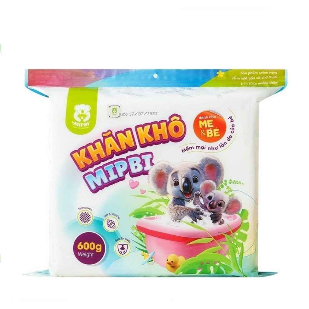 Khăn khô Mipbi chính hãng ( 900g/600g/300g ) đa năng dành cho bé