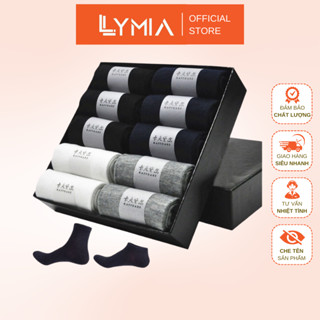  Hộp 10 đôi tất vớ LYMIA  nam nữ khử mùi hôi chân chất cotton unisex 