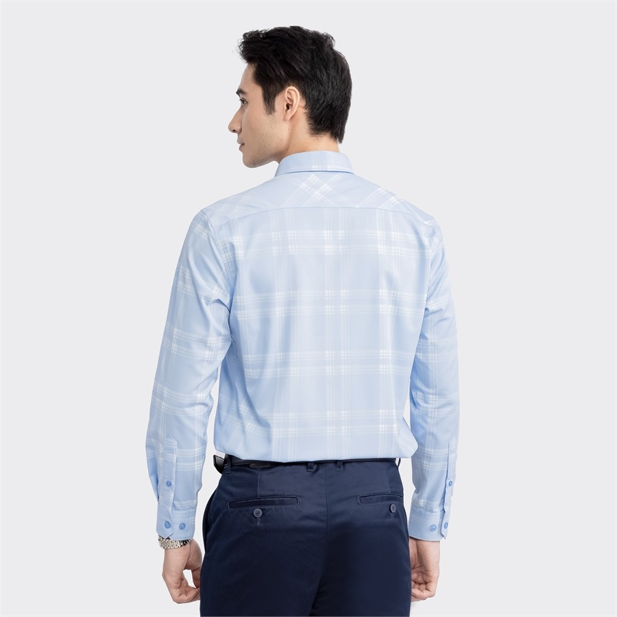 Áo sơ mi nam dài tay ARISTINO phom regular fit, màu xanh lịch lãm và ấn tượng  - ALS00403