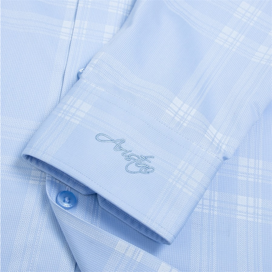 Áo sơ mi nam dài tay ARISTINO phom regular fit, màu xanh lịch lãm và ấn tượng  - ALS00403