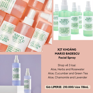 [Mario Badescu] Xịt khoáng Mario Badescu Facial Spray Rosewater, Lavender, Green Tea