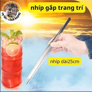 Nhíp Decor gắp đồ trang trí, gắp thức ăn, gắp đồ tiểu cảnh chất liệu Inox siêu bền dài 25cm