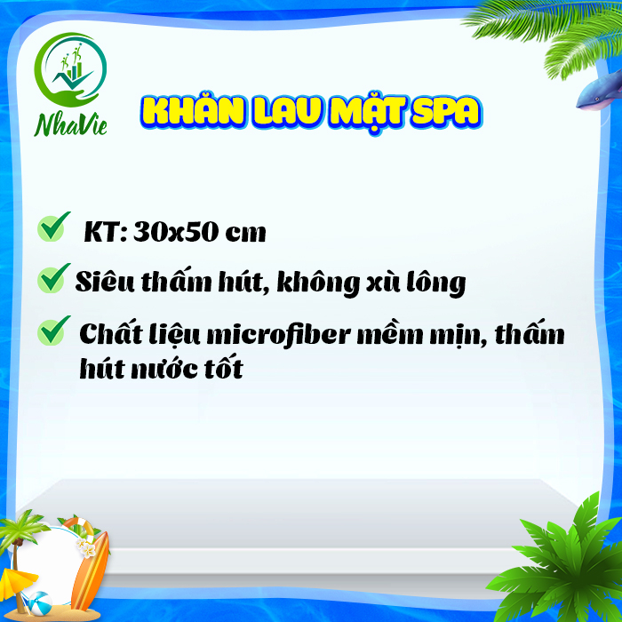 KHĂN LAU MẶT SPA 30x50 ⚡𝗳𝗿𝗲𝗲𝘀𝗵𝗶𝗽⚡ Khăn làm nail, làm móng mềm mịn, không xù lông, không bám bui, lau siêu sạch