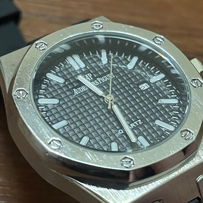 Đồng hồ nam Audemars Piguet Royal Oak Watch 15510ST máy Quartz mặt kính Mineral chống xước dây đeo tay cao su cao cấp