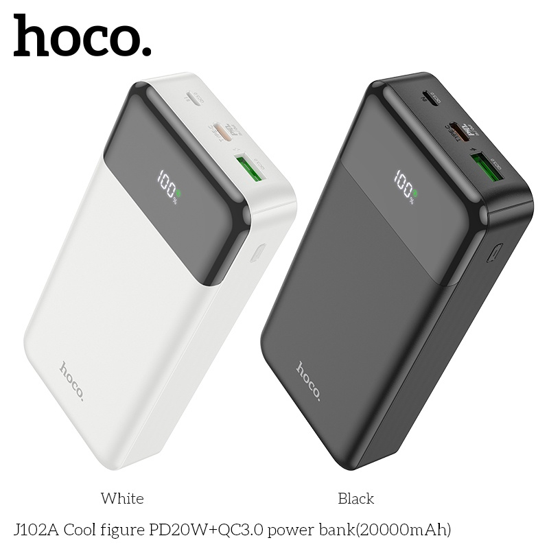 Pin Dự Phòng Siêu Tốc PD22.5W Hoco J102 J102A 10000mAh 20000mAh 2 Cổng Sạc Chính Hãng Sạc nhanh QC3.0 Power Bank.