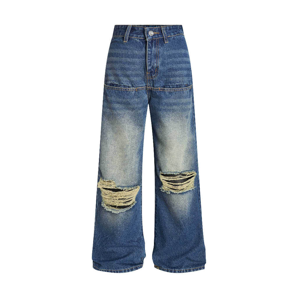 Quần Jean Teelab Local Brand Unisex Ripped Denim GP006