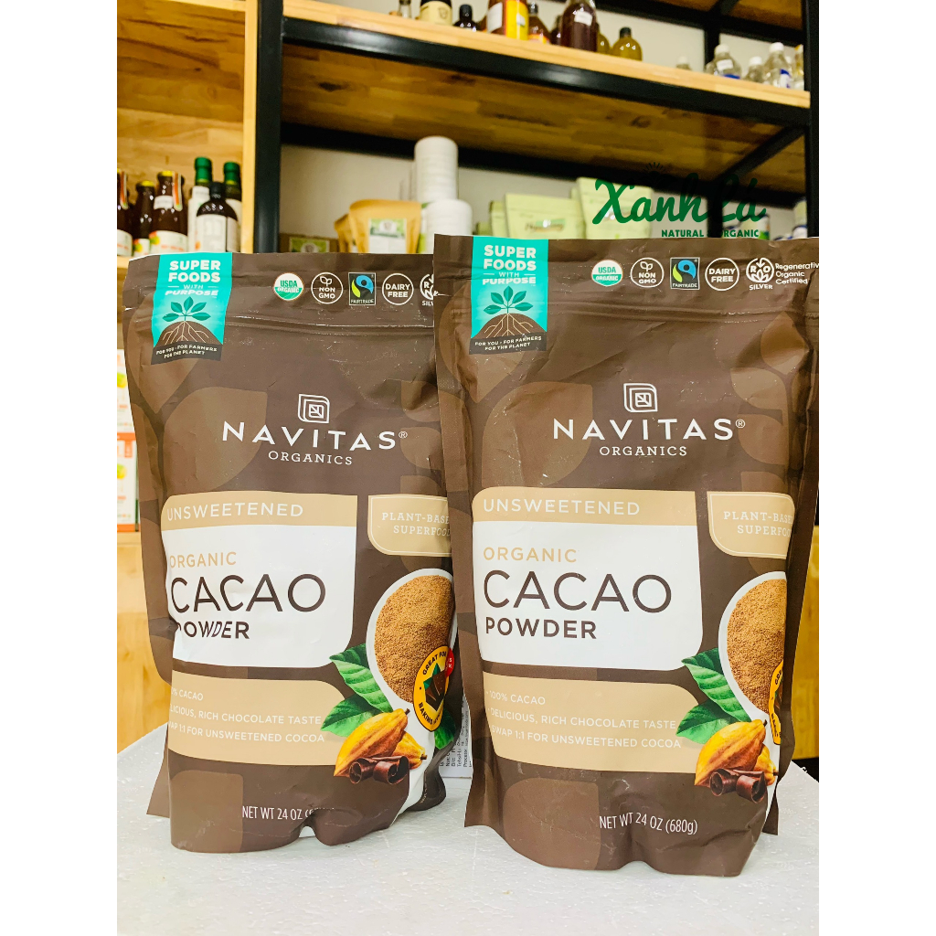 Bột ca cao hữu cơ nguyên chất Navitas Organic Cacao Power 680g