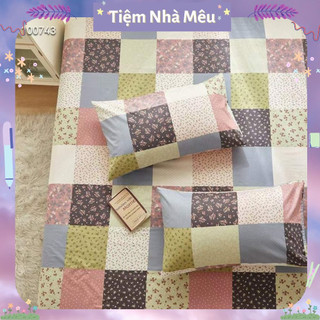 Bộ 4 Món Vỏ Chăn Ga Trải Giường Vỏ Gối Hoạ Tiết Đông Bộ Hoa Nhí Ô Vuông Bền Bỉ Thâm Hút Cao Cấp Tiệm Nhà Mêu