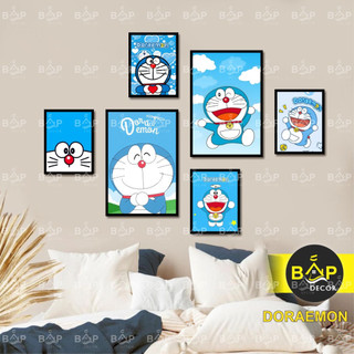 Tranh decor phòng Doramon, Hello Kity, trang trí hoạt hình dễ thương. Bắp Decor