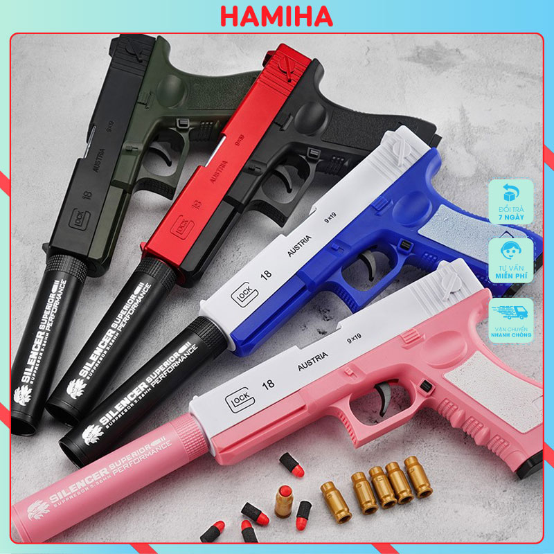 Đồ Chơi Glock Cho Bé Trai B.ắn Xốp Vận Động Ngoài Trời Kiểu Glock Cao Cấp 2023