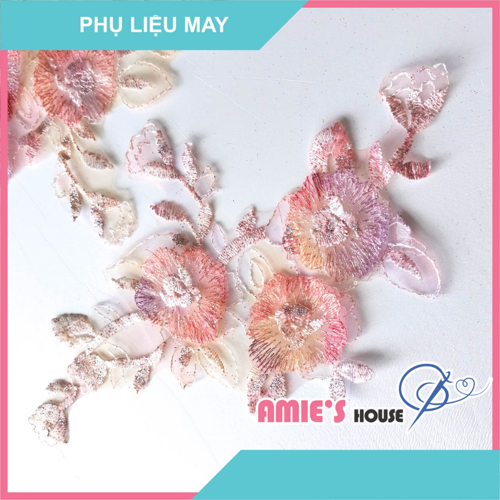 Miếng Vá, miếng đắp 3D thêu 7 màu Trang Trí Phù Hiệu May Đắp Vải Quần Áo - TT001