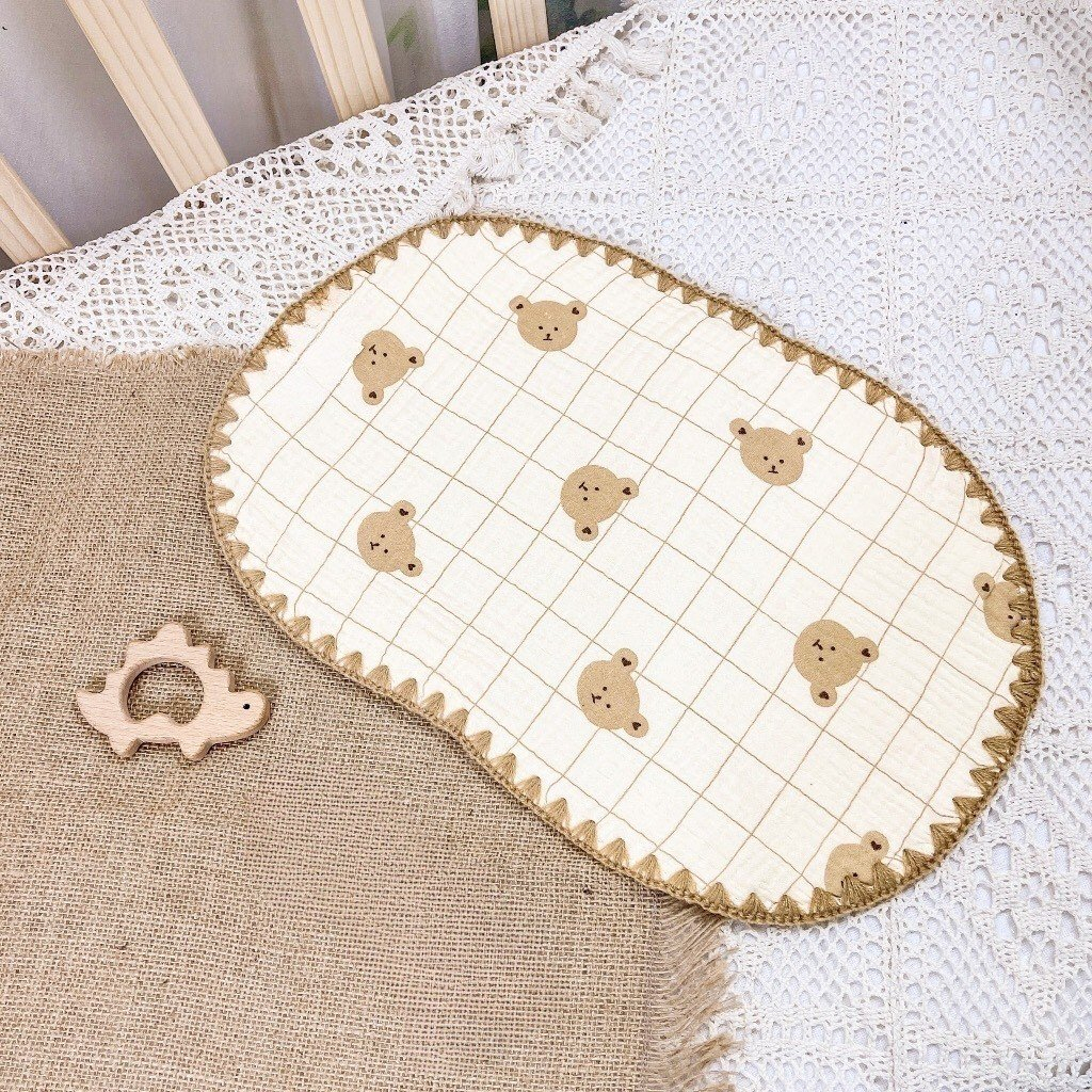 Gối Xô Sơ Sinh - Gối Xô 10 Lớp Muslin Phong Cách Hàn Quốc Cho Bé Sơ Sinh Siêu Mềm, Mịn, Thấm Hút Mồ Hôi Tốt