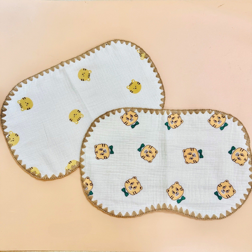 Gối Xô Sơ Sinh - Gối Xô 10 Lớp Muslin Phong Cách Hàn Quốc Cho Bé Sơ Sinh Siêu Mềm, Mịn, Thấm Hút Mồ Hôi Tốt