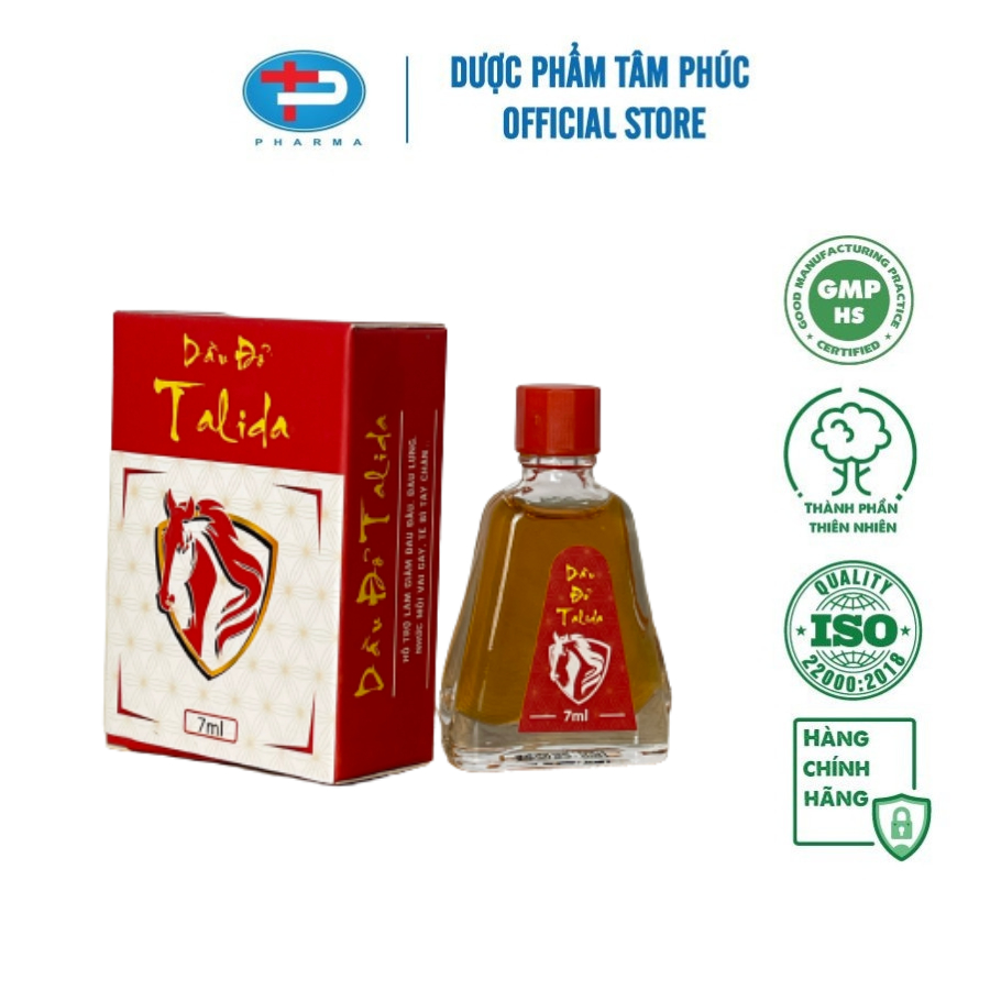 Dầu Gió Đỏ TÂM PHÚC PHARMA Chính Hãng Xoa Ấm Bụng Giảm Mẫn Ngứa Do Côn Trùng Đốt 7ml