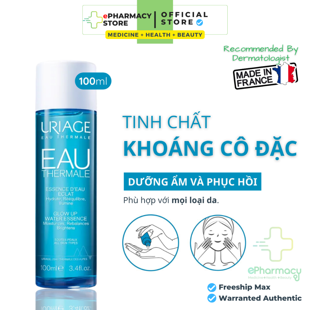 Uriage Tinh Chất Khoáng Cô Đặc Eau Thermale Essence D'eau F dưỡng ẩm và phục hồi chuyên sâu 100ml