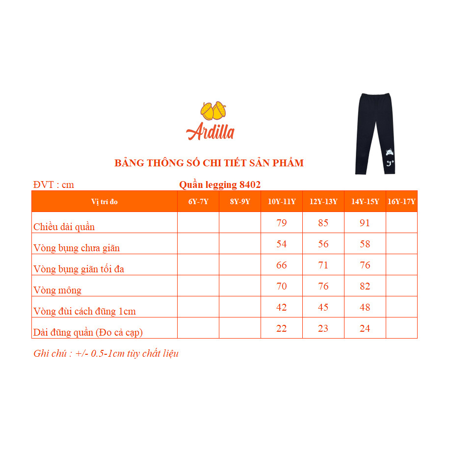 Quần legging bé gái ARDILLA,quần dài bé gái co giãn thoải mái in hình mèo dễ thương size đại từ 10 đến 15 tuổi TB8402