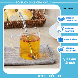 Thìa muỗng khuấy kèm ống hút inox