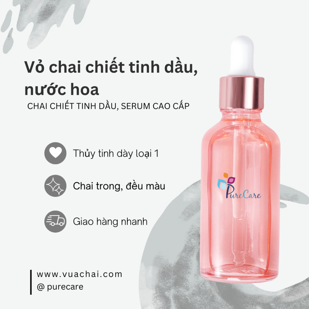 THỦY TINH DÀY - Chai Bóp giọt Serum 10ml 15ml 20ml 30ml cao cấp Hồng Rose Gold Tinh dầu Dưỡng Da