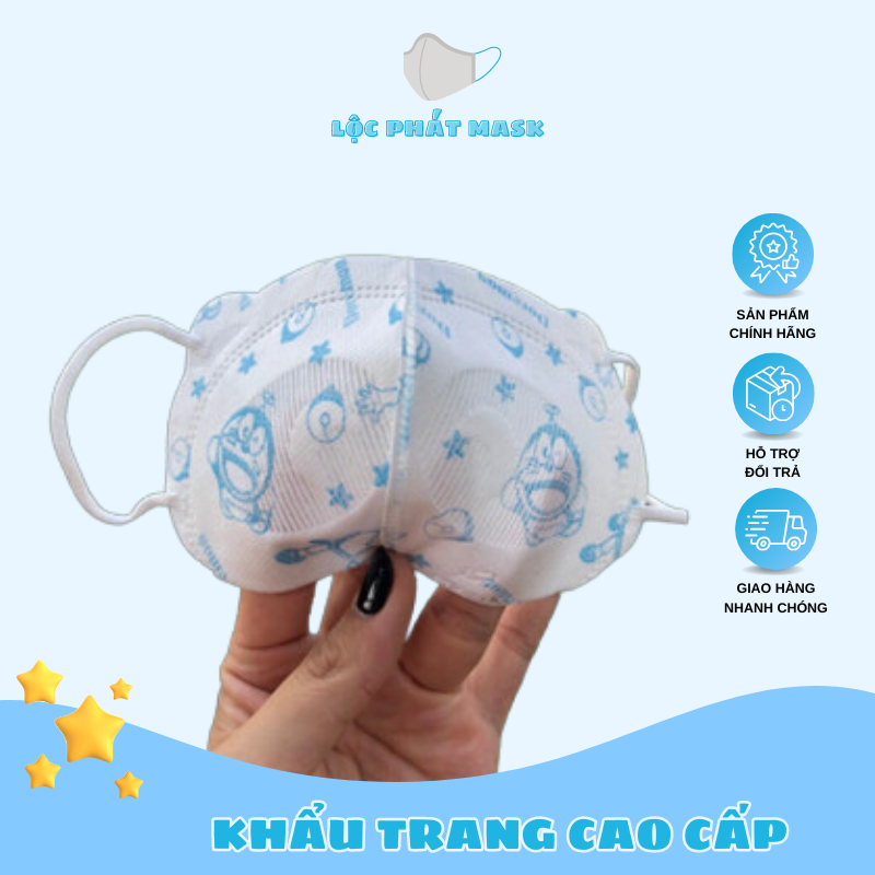 [ 100 Chiếc ] Khẩu Trang Trẻ Em 5D Lộc Phát Chính Hãng Hàng Cao Cấp Vải Không Dệt 3 Lớp Lọc Bụi Cho Bé 3 - 8 Tuổi