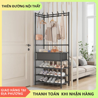 Kệ Để Giày Chữ L Tích Hợp Treo Quần Áo Thông Minh Giá Treo Đồ Phong Cách Hiện Đại Thích Hợp Cho Mọi Không Gian