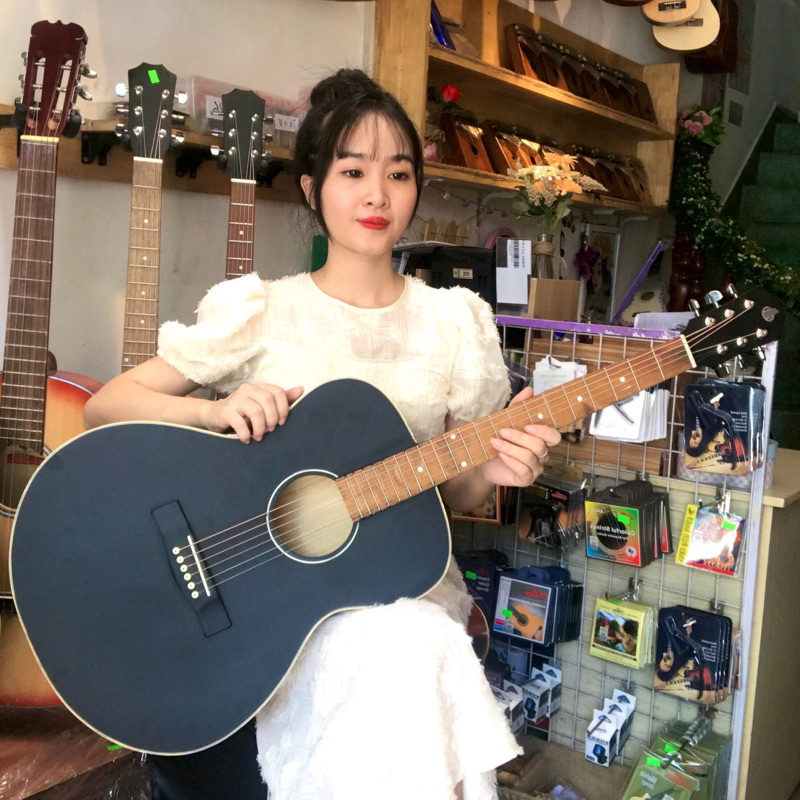 Đàn guitar acoustic SV-A1OM thuận tay trái- Tặng phụ kiện - Chuyên tập chơi - Có ty chống cong - Màu gỗ