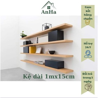 Kệ treo tường, Kệ gỗ treo tường từ 80cm đến 100cm rộng 15cm tặng kèm phụ kiện
