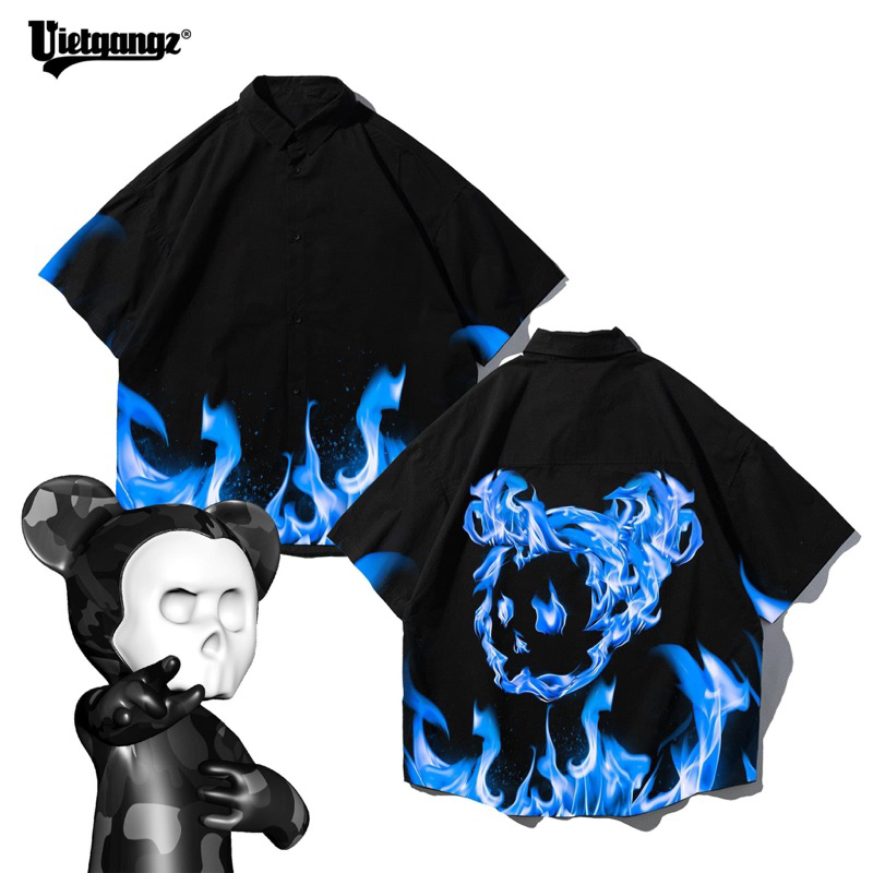 Vietgangz Shirt BLUE FIRE