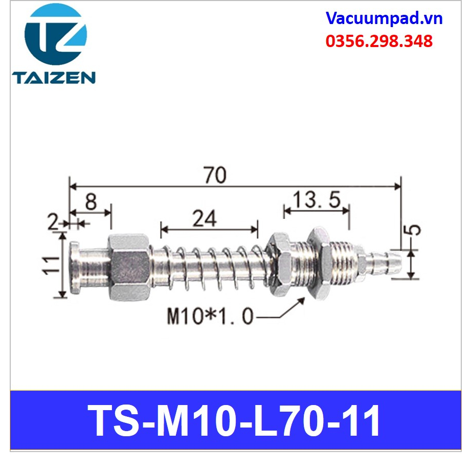 Giác hút, núm hút chân không cao su 3 lớp MP  đầu lắp 8mm