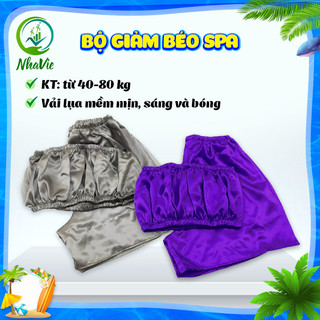 Bộ giảm béo spa⚡𝐅𝐫𝐞𝐞𝐬𝐡𝐢𝐩⚡ bộ đồ đùi lụa tắm trắng, massage, vải phi lụa mát mẻ, không nhăn