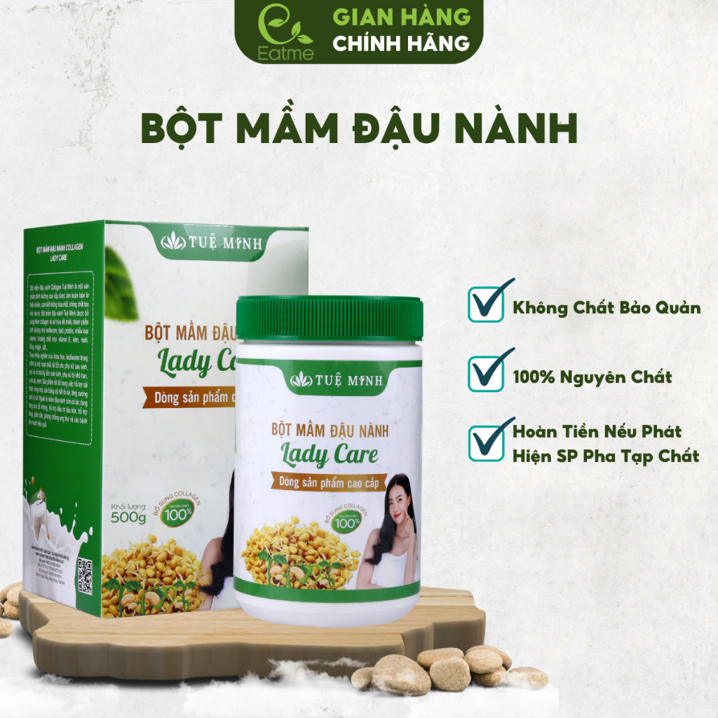Bột Mầm Đậu Nành Eatme Giúp Tăng Vòng 1, Cải Thiện Nội Tiết Tố Nữ Hộp 500g