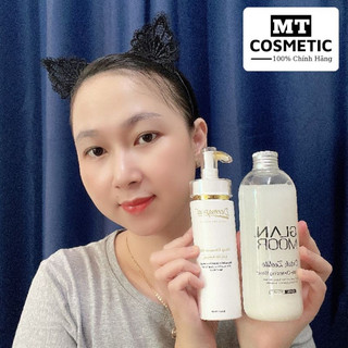 Combo làm sạch da hàn quốc - nước tẩy trang da mụn glan moor 300ml - sữa rửa mặt dermapeel 200ml