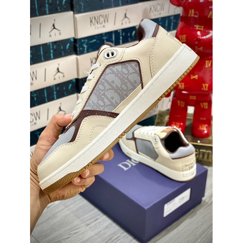 Giày Sneakers DO B27 Low top Sneaker cream Greige bản cao cấp full phụ kiện tặng kèm tất