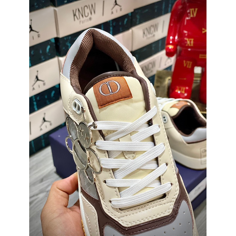 Giày Sneakers DO B27 Low top Sneaker cream Greige bản cao cấp full phụ kiện tặng kèm tất