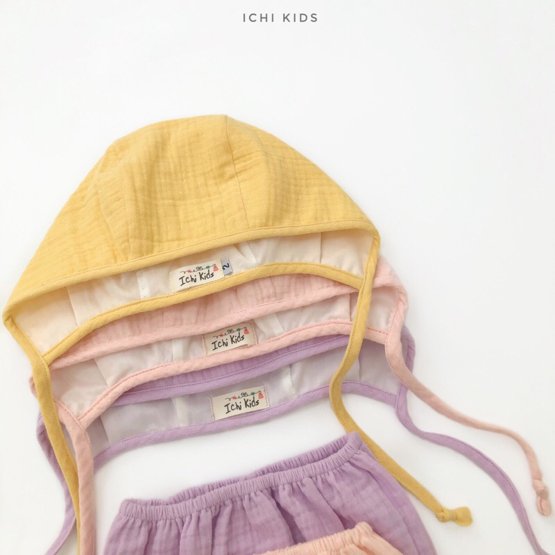 Set quần và mũ vải muslin cho bé sơ sinh đến 24 tháng