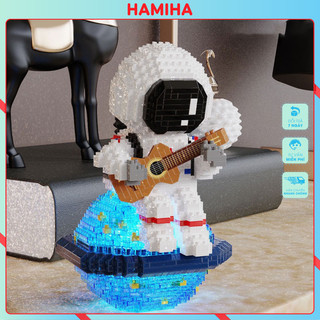 Mô hình lắp ráp phi hành gia to có đèn led cao cấp , quà tặng đồ chơi xếp hình dễ thương 3d mini cute
