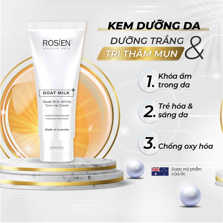 Kem toneup nâng tone trắng da sau 2 tuần Rosien nhau thai cừu 100ml nhập khẩu Úc
