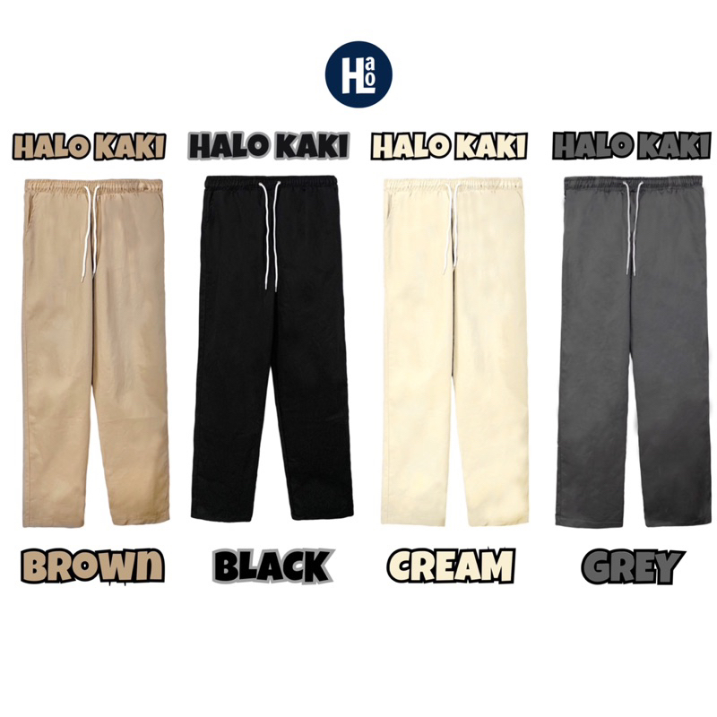 QUẦN KAKI BAGGY  UNISEX ỐNG SUÔNG LƯNG THUNG CO DÃN HALO -