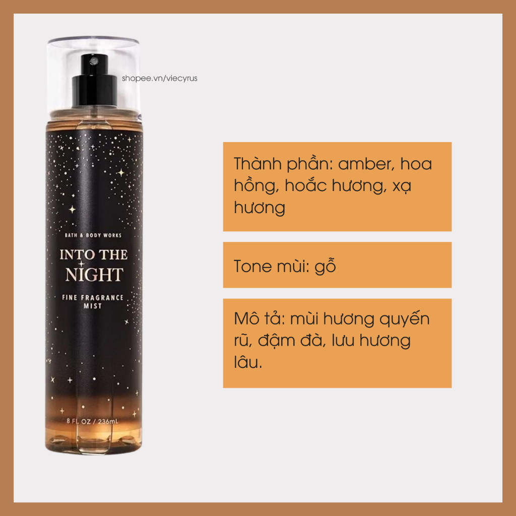 Mist Xịt Toàn Thân BBW Into The Night 236ml từ Mỹ