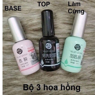 [Siêu Rẻ] Base Top bóng,cứng móng,liên kết hoa hồng