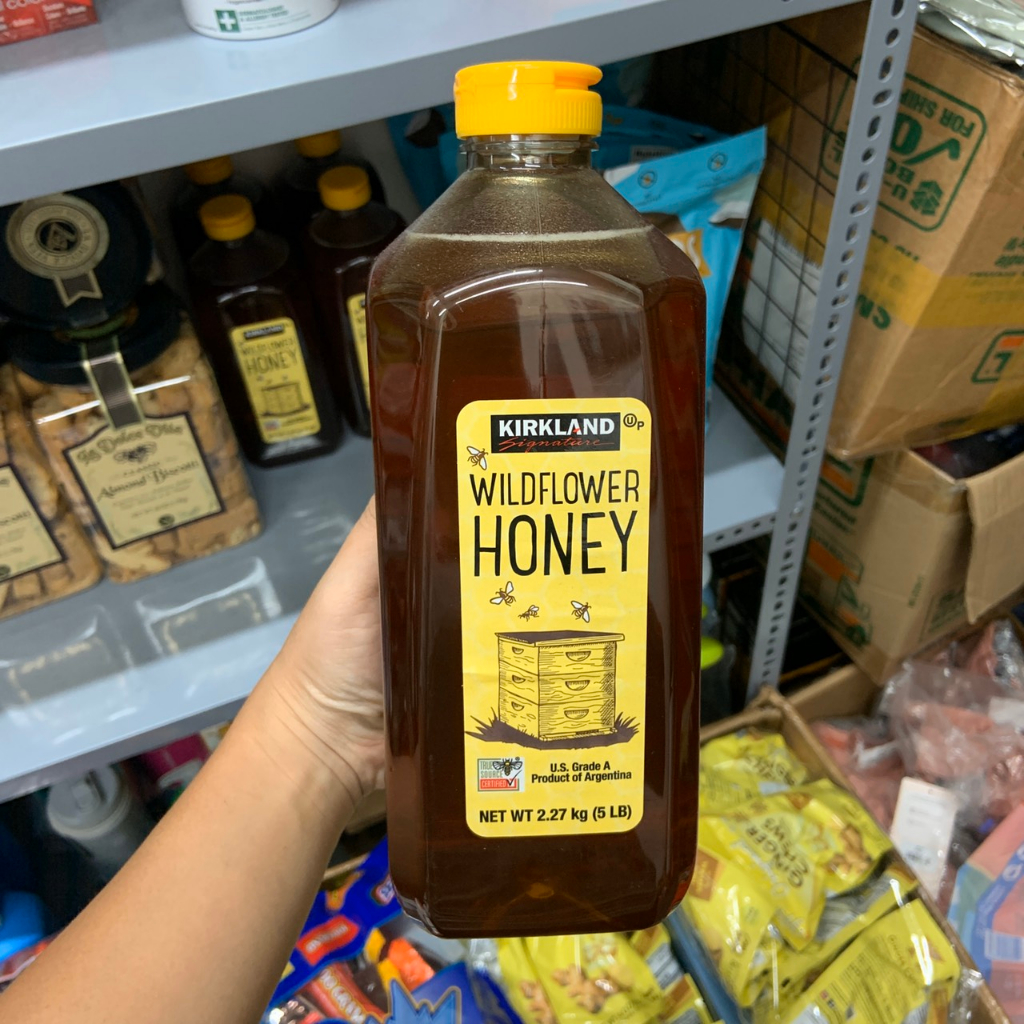Mật ong Mỹ hữu cơ date 7/2025 nguyên chất Kirkland Wildflower Honey chai 2.27kg  - EDS Hàng Mỹ