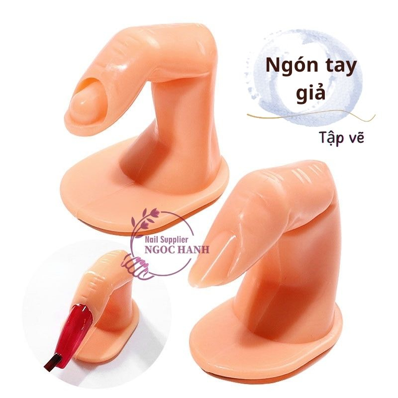 Ngón tay giả học làm nail, tập vẽ gel đắp móng chuyên dụng cho người mới bắt đầu học nail, cố định bằng keo 2 mặt - M002
