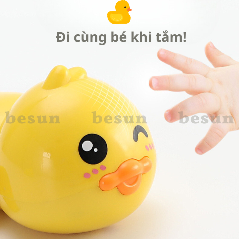 Đồ chơi nhà tắm vịt vặn cót ngộ nghĩnh thả bồn bơi trong nước cho bé