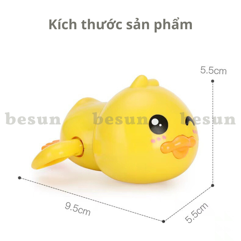 Đồ chơi nhà tắm vịt vặn cót ngộ nghĩnh thả bồn bơi trong nước cho bé