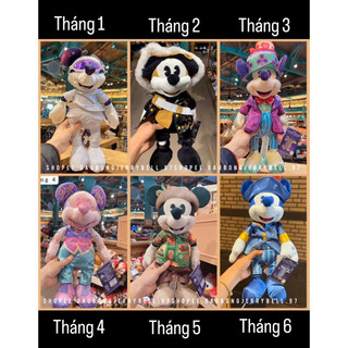   Thêu tên-ngày sinh ib  Gấu bông Mickey Mouse serie 12 tháng chính hãng Disney new full tag 
