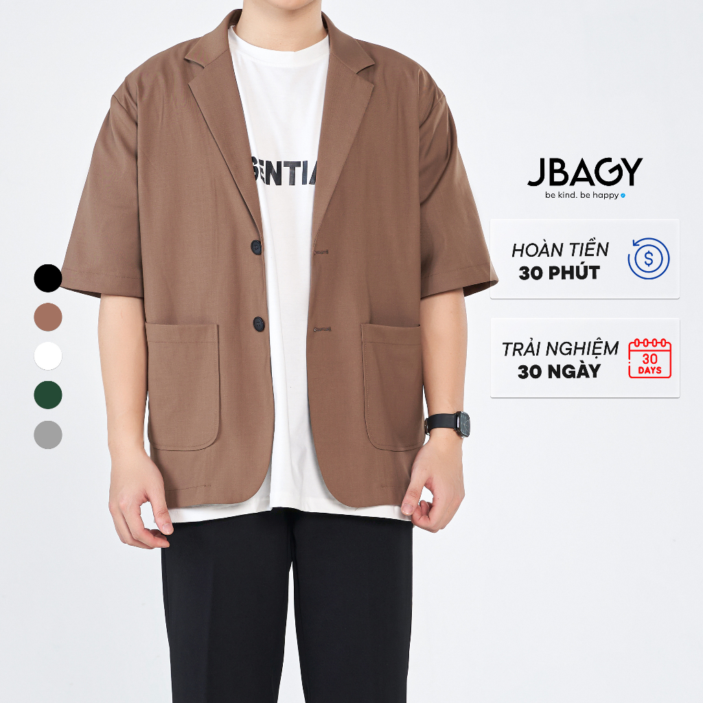 Áo blazer tay lỡ JBAGY vải vintex 1 lớp thoáng mát thanh lịch đa dạng phối màu - JK0102