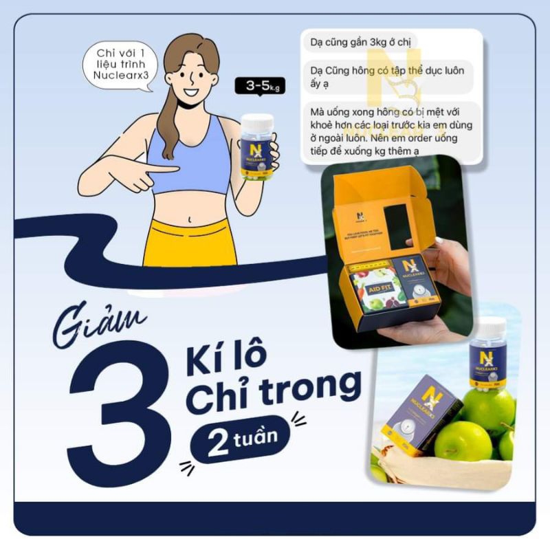 Viên Uống Giảm Cân Collagen Đẹp Da Nuclearx3
